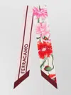 Ferragamo Floral Print Rectangular Scarf In Brown