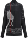 Ferragamo Black Silk Satin Shirt In Black