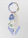 Ferragamo Floral Print Silk Foulard Lightweight Rectangular Shape