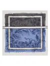 Ferragamo Floral-print Silk Scarf In Blue