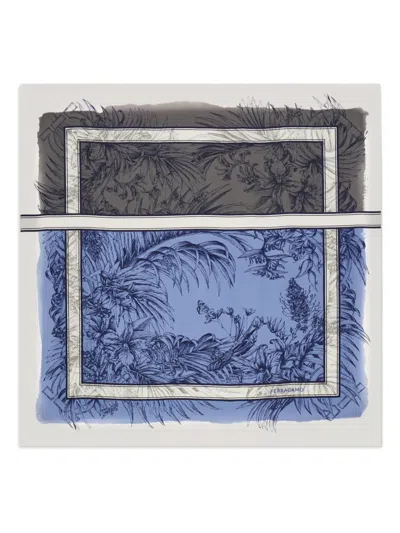 FERRAGAMO FLORAL-PRINT SILK SCARF