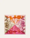 Ferragamo Hydrangea Print Silk Scarf In Cotton Candy