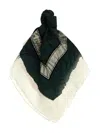 Ferragamo Lightweight Floral Print Square Scarf With Rolled Edges In Green