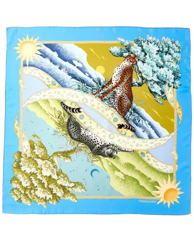 Ferragamo Floral Print Silk Scarf In Multi