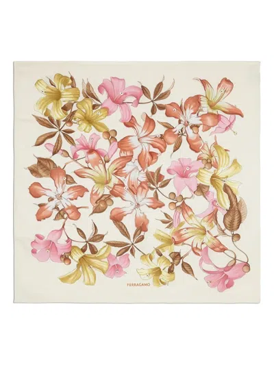 Ferragamo Floral-print Silk Scarf In Multi