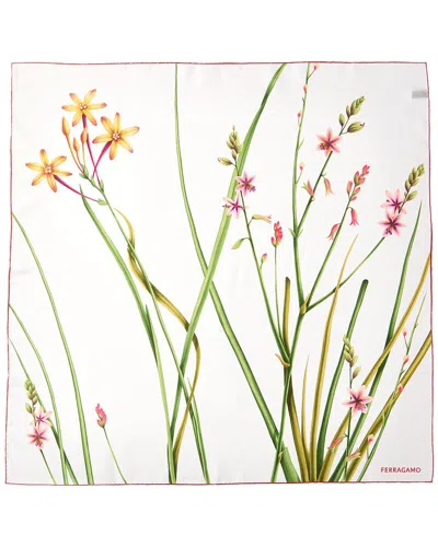 Ferragamo Floral Print Silk Scarf In Multi