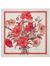 Ferragamo Poppies Print Silk Foulard In White