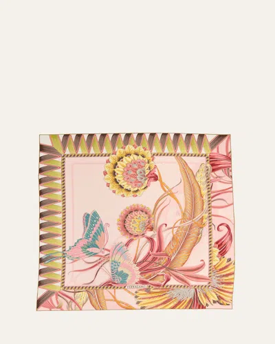 FERRAGAMO FLORAL-PRINT SILK SQUARE SCARF