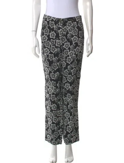 Pre-owned Ferragamo Floral Print Straight Leg Pants W/ Tags In Multi