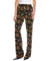 Ferragamo Floral Print Trousers In Brown