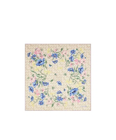 Ferragamo Floral Printed Silk Scarf In Nude