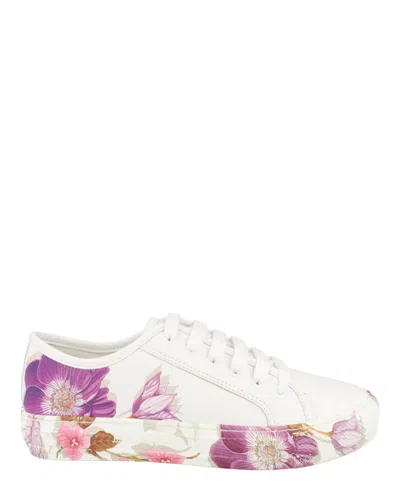 Ferragamo Floral Printed Sneaker In White