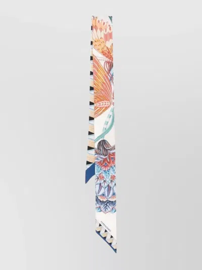 Ferragamo Floral Silk Bandeau Rectangular Scarf