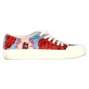 Ferragamo Floral Sneakers In Multicolor Chambray In Multi