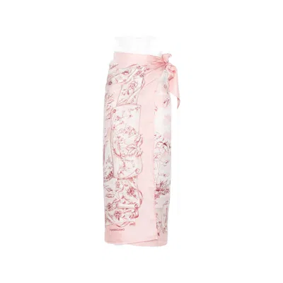 Ferragamo Floral-print Pareo In Pink
