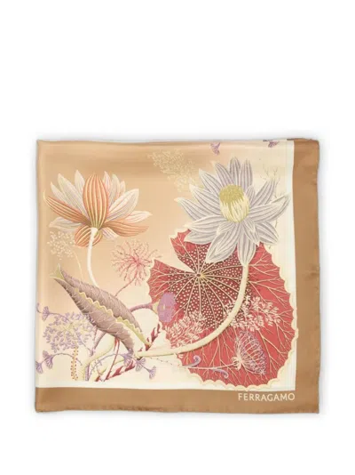 Ferragamo Floral-print Silk Scarf In Multi