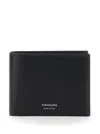 Ferragamo Florence Black Bi-fold Wallet With Logo Lettering On The Front In Leather Man In Black