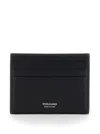 Ferragamo Florence Black Card Holder With Logo Lettering On The Front In Grained Leather Man In Black