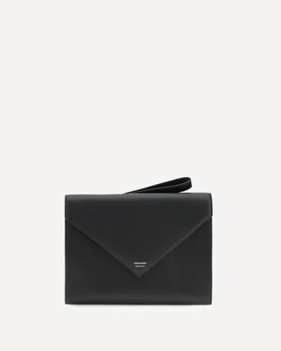 Ferragamo Florence Document Holder In Black