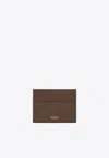 Ferragamo Florence Logo Stamp Leather Cardholder In Brown