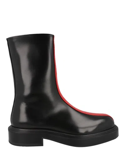 FERRAGAMO FLORENTIA CONTRASTING INSERT ANKLE BOOTS