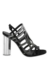 Ferragamo Florenza Crystal-embellished Slingback Heel Sandals In Black
