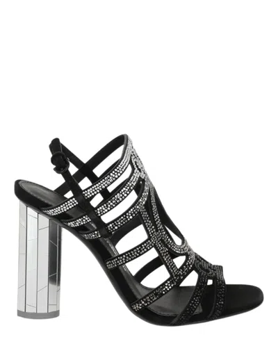 FERRAGAMO FLORENZA CRYSTAL-EMBELLISHED SLINGBACK HEEL SANDALS