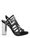 Ferragamo Florenza Crystal-embellished Slingback Heel Sandals In Black