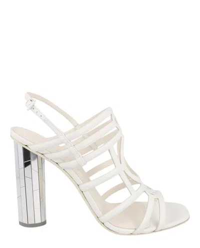 Ferragamo Florenza X Slingback Heel Sandals In Multi