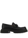 Ferragamo Chunky Sole Loafers Round Toe In Black