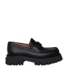 Ferragamo Florian Square-toe Leather Loafers In Black