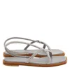 Ferragamo Floriane Knotted Strap Flat Sandals In Multi