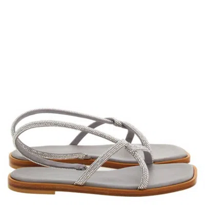 Ferragamo Floriane Knotted Strap Flat Sandals In Multi