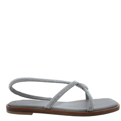 FERRAGAMO FERRAGAMO FLORIANE KNOTTED STRAP FLAT SANDALS, SIZE 7 C
