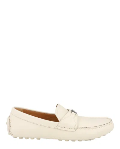 Ferragamo Florin Gancini Drivers Shoes In White