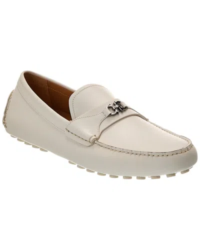 Ferragamo Florin Leather Loafer In White