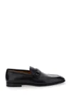 Ferragamo Smooth Leather Loafers With Gancini Men In Black