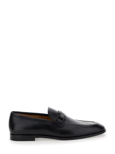 Ferragamo Leather Loafers With Metal Buckle Detail In Multi