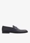 Ferragamo Gancini Decorated Mokasin Shoes In Blue