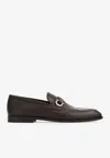 Ferragamo Brown Gancini Ornament Loafers In Brown