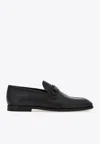 Ferragamo Florio Gancini-plaque Loafers In Black