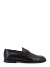 Ferragamo Smooth Leather Loafers With Gancini Men In Black