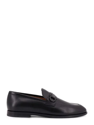 Ferragamo Leather Loafers With Metal Buckle Detail In Multi