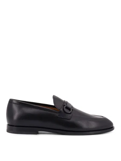 Ferragamo Florio Moccasins In Leather In Black