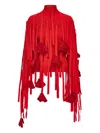 Ferragamo Flower-detailed Mesh Sweatshirt In Red