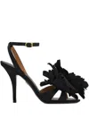 Ferragamo Ghilly Flower-detailed Leather Sandals In Black