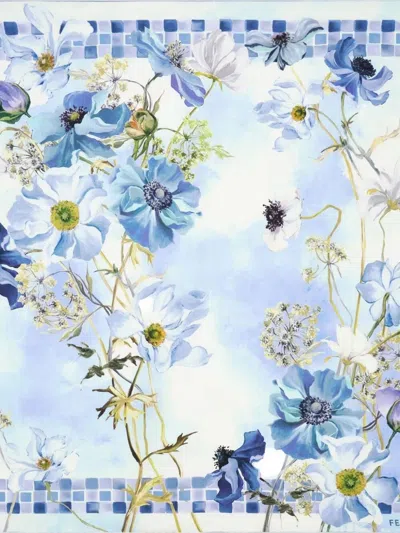 Ferragamo Flower Print Silk Scarf