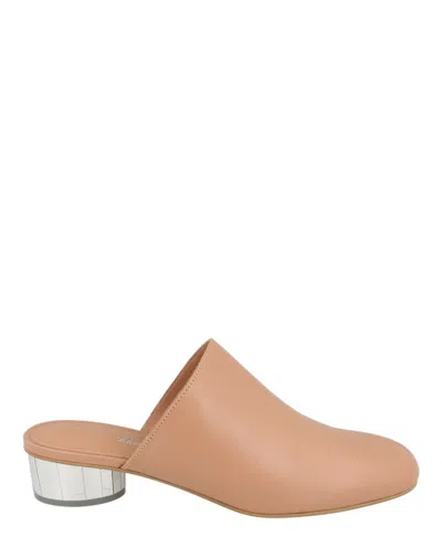 Ferragamo Floy Leather Mules In Animal Print