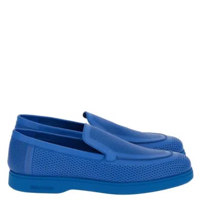 Ferragamo Flynn Perforated Slip-on Loafers In Blue