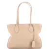 Ferragamo Fold Side Star Tote Leather Medium In Sand